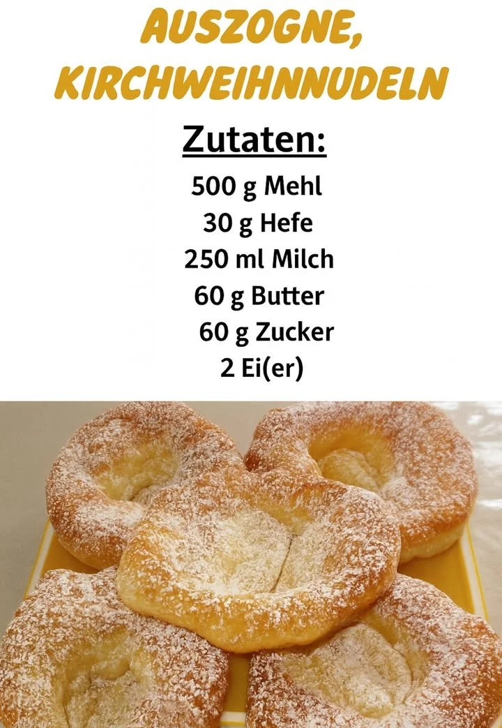 Leckere Auszogne, traditionelle deutsche Krapfen, frisch zubereitet