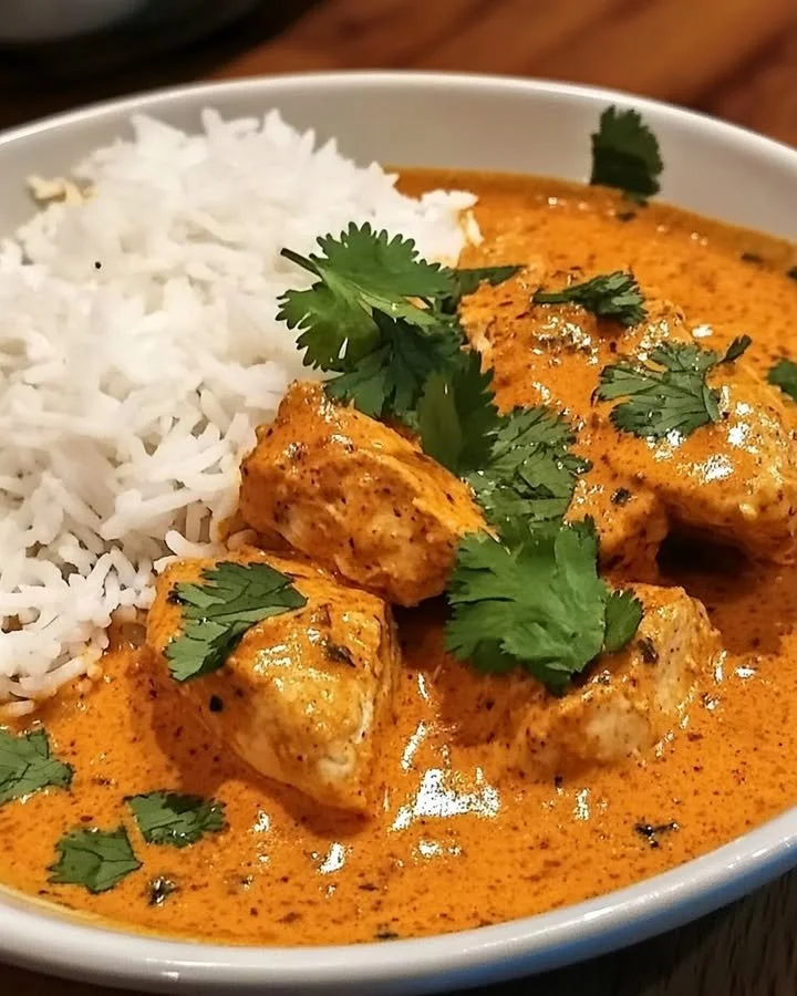 Schüssel mit Butter Chicken, einem klassischen indischen Gericht voller Geschmack.