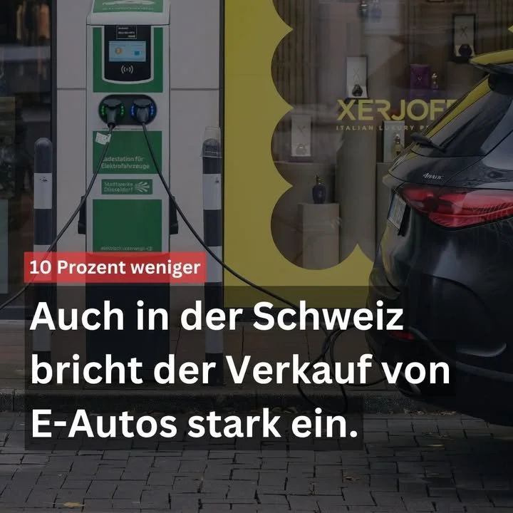 Absatz von Elektroautos in der Schweiz 2023 um 10% gesunken, Branche glaubt an Wandel.