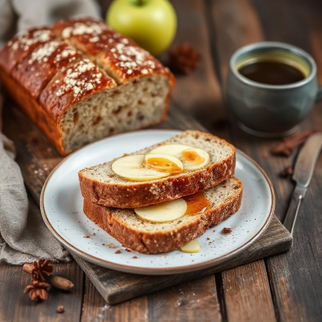 Saftiges Apfelbrot mit Zimt, Kakao und Mandelstiften