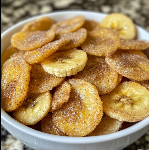 Zimt-Zucker Bananenchips aus der Heißluftfritteuse