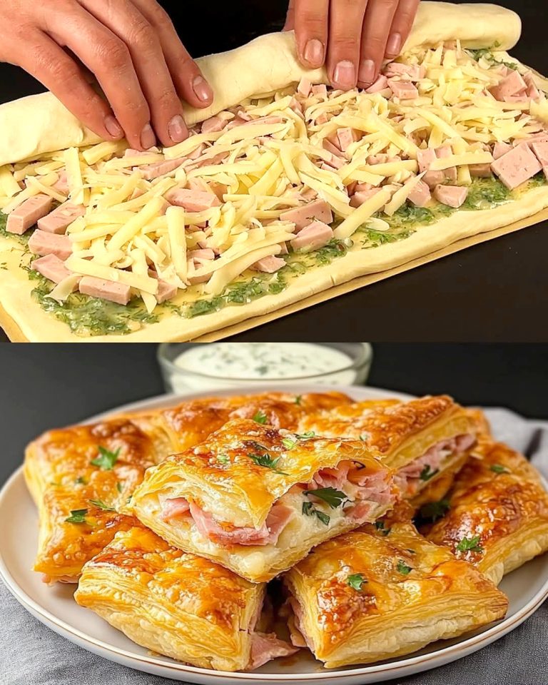 Blätterteig-Stangen mit Schinken und Käse – nur 4 Zutaten!
