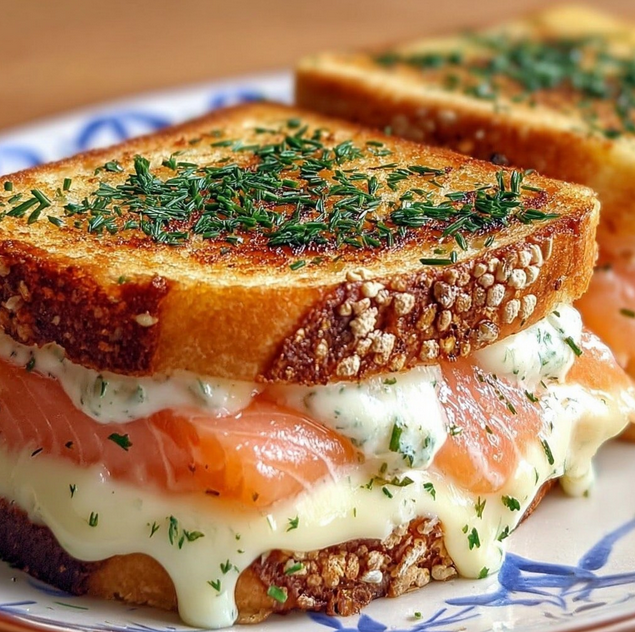 Croque-Monsieur mit Räucherlachs und Dillcreme – französischer Genuss mit nordischem Touch