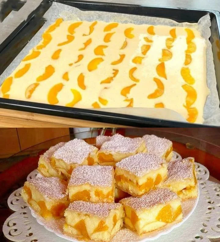 Leckere Blechkuchen in verschiedenen Variationen auf einem Blech