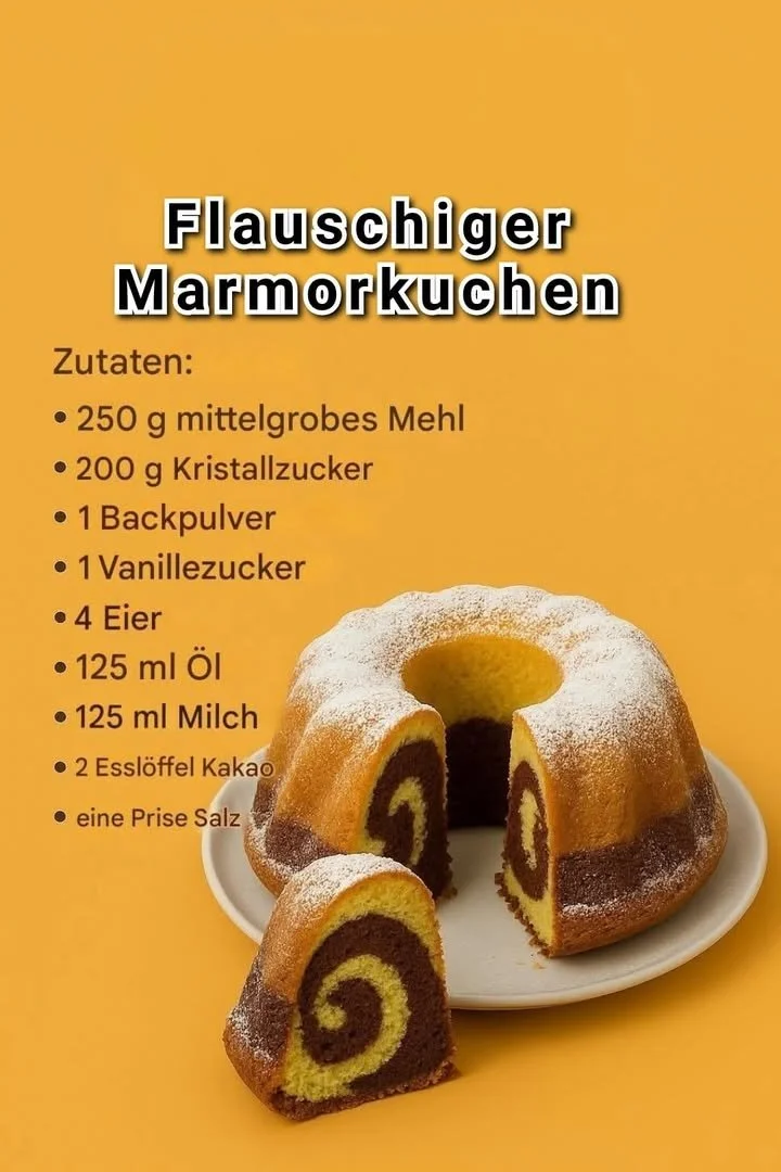 Fluffiger Marmorkuchen frisch aus dem Ofen mit Schokoladen- und Vanillegeschmack