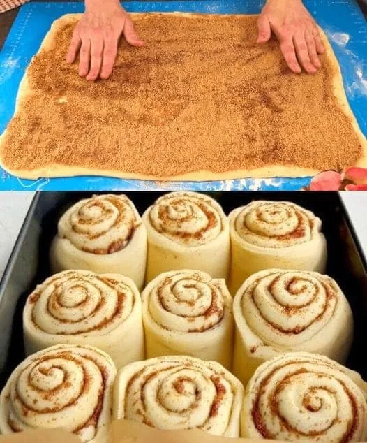 Megasaftige Zimtschnecken mit Zimt und Zucker frisch gebacken.