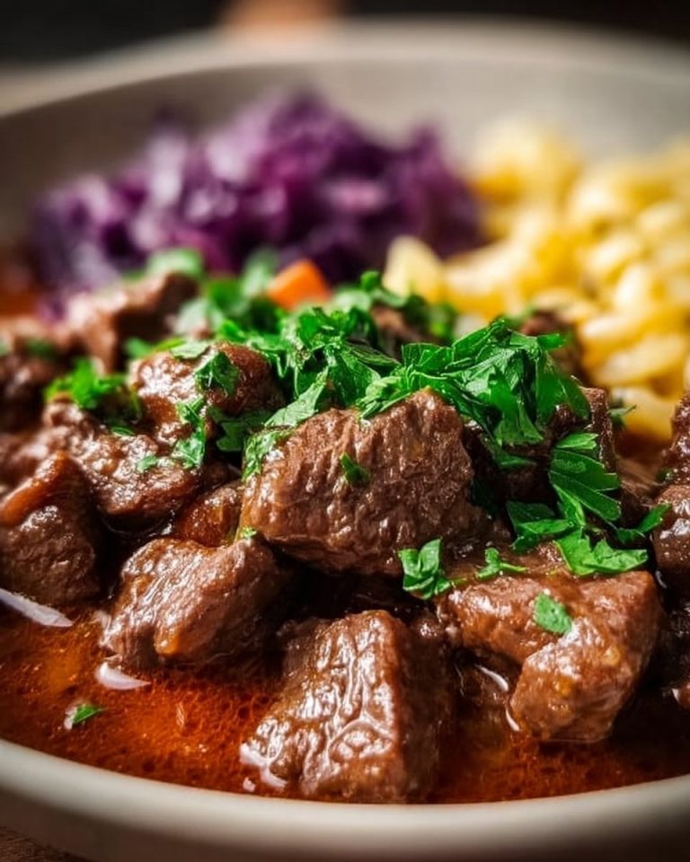Zartes Hirschgulasch – klassisches Wildgericht mit Rotwein