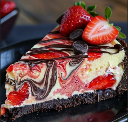 Schoko Erdbeer Käsekuchen mit cremiger Füllung