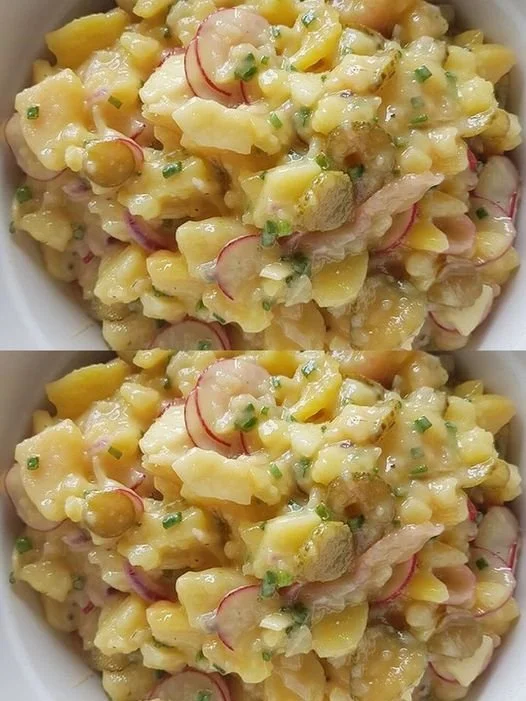 Frischer Kartoffelsalat zum Abnehmen, gesundes Rezept für eine leichte Mahlzeit