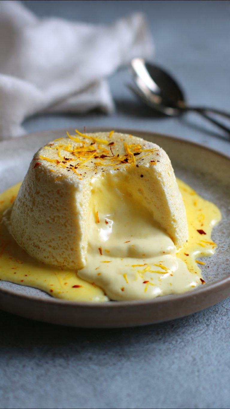 🍮✨ Goldener Safran-Wolkenpudding