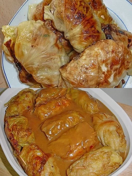 Traditionelle Omas Kohlrouladen auf einem Teller serviert