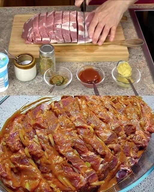 Köstlicher Räuberbraten serviert auf einem Teller