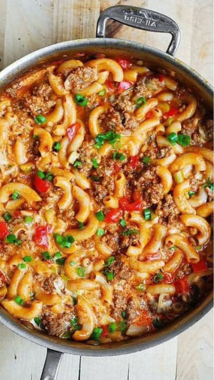 Rahmnudeln mit Hackfleisch