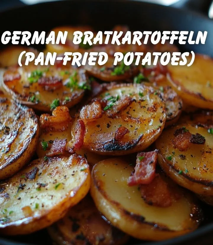 Leckere Bratkartoffeln in einer Pfanne gebraten.