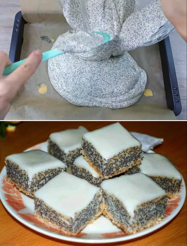 Delizioser Quark-Mohn-Kuchen auf einem Tisch, ideal für jede Feier