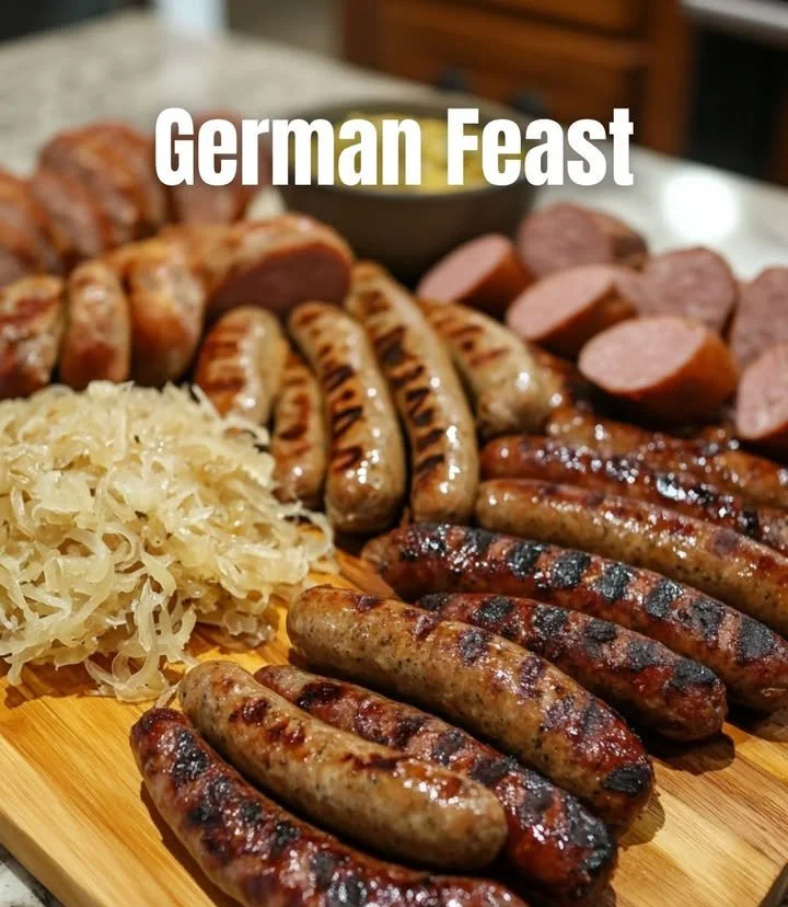 Wurstplatte mit Sauerkraut - eine traditionelle deutsche Delikatesse
