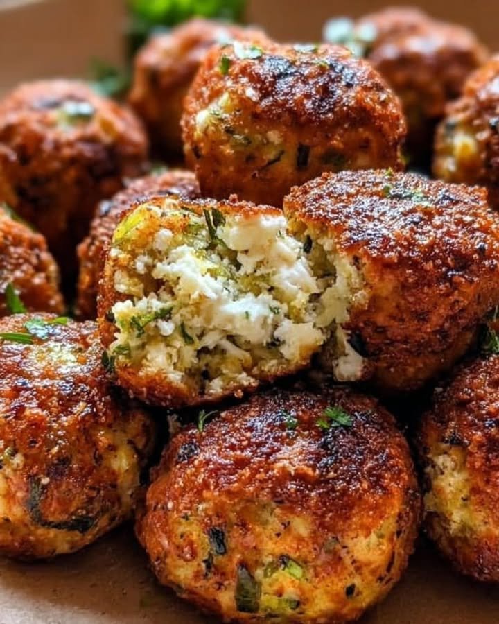 Knusprige Zucchini-Feta-Bällchen aus dem Ofen