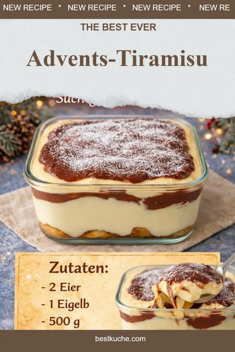 Hausgemachtes Advents-Tiramisu mit Kaffee und Schokoladenschicht