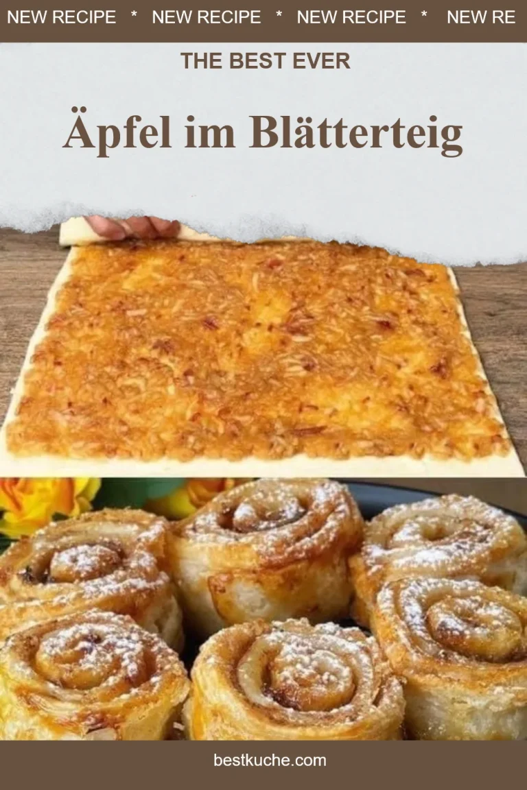 Äpfel im Blätterteig, frisch gebacken und verführerisch angerichtet