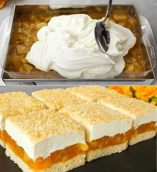 Apfelpudding Schnitten