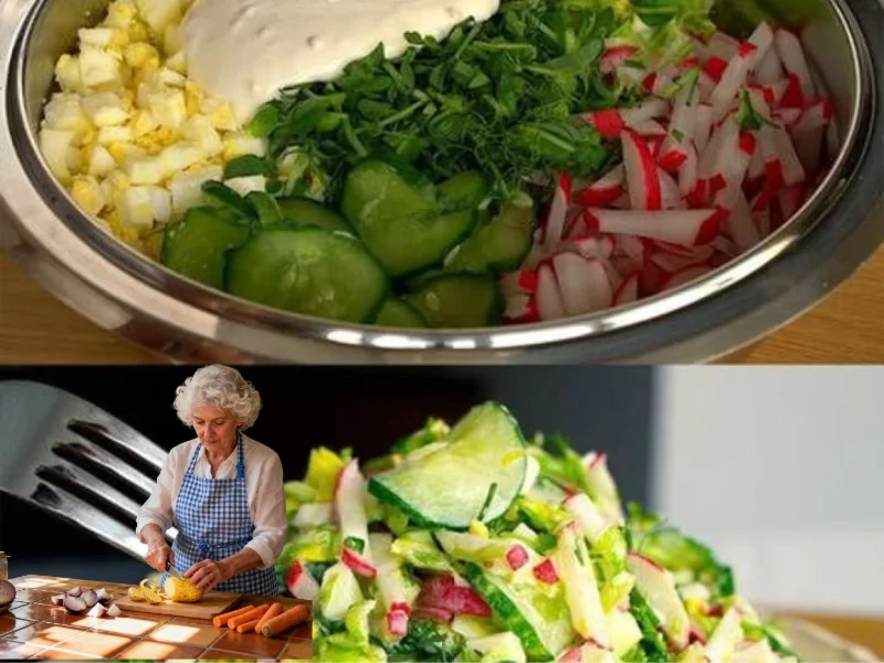 Gurkensalat mit Eiern und Radieschen zur Bauchfettverbrennung