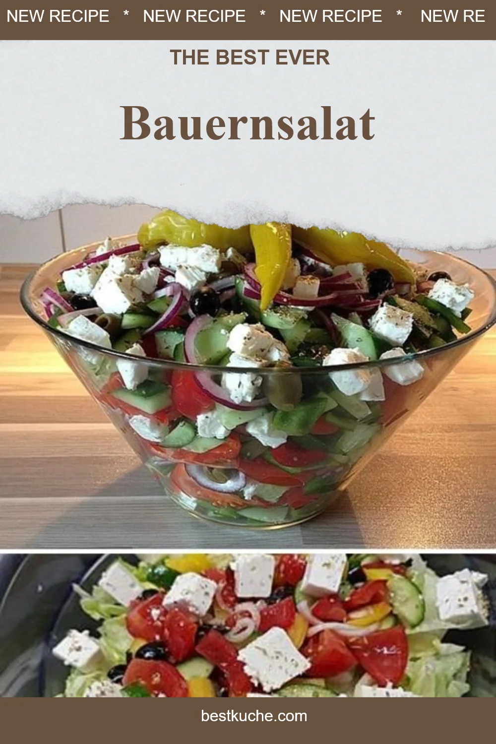 Bauernsalat mit frischem Gemüse und Dressing