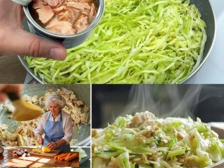 Schüssel mit Chinakohl und Thunfisch für ein gesundes Rezept