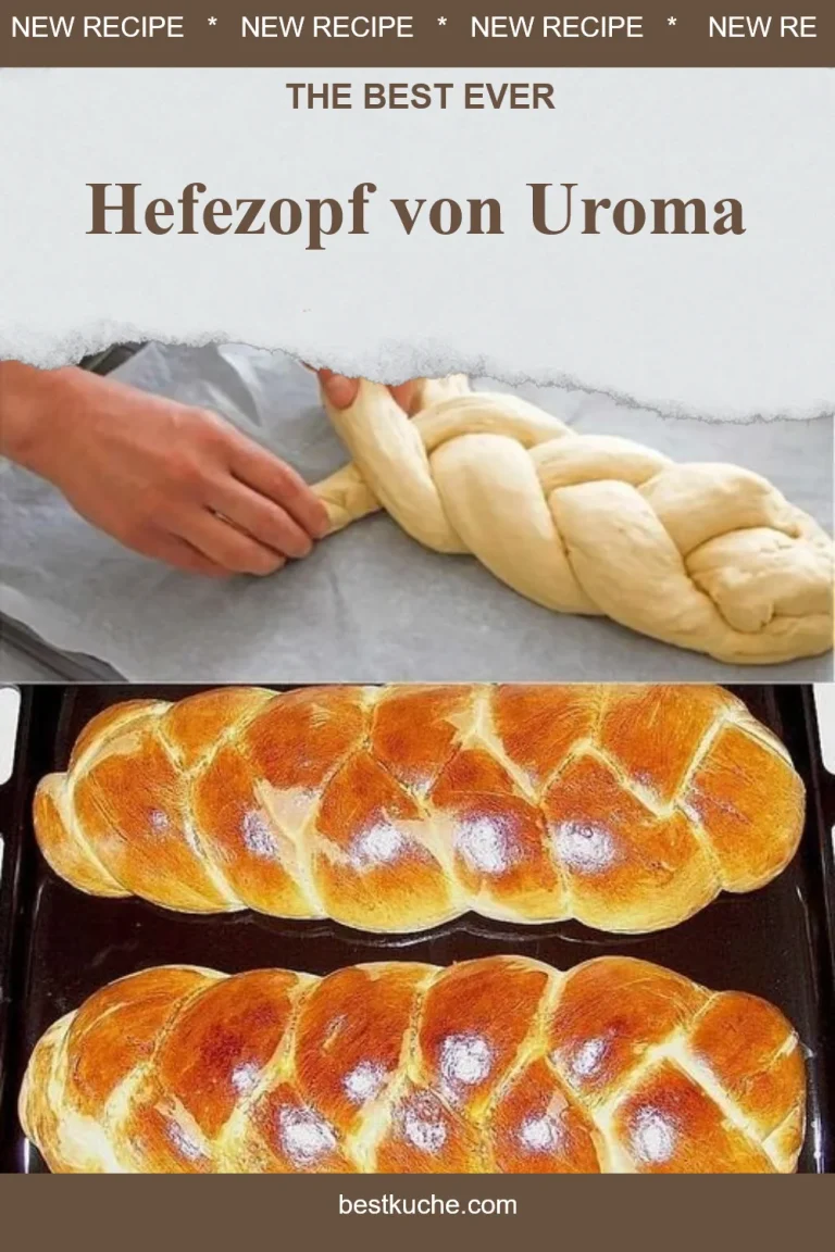 Hefezopf nach Uromas Rezept, frisch gebacken und verführerisch duftend.