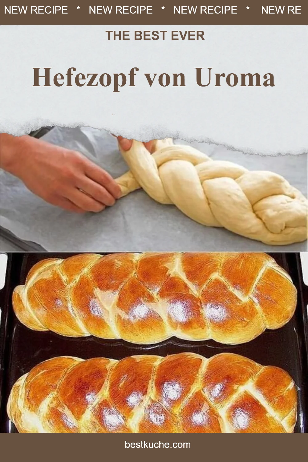 Hefezopf nach Uromas Rezept, frisch gebacken und verführerisch duftend.
