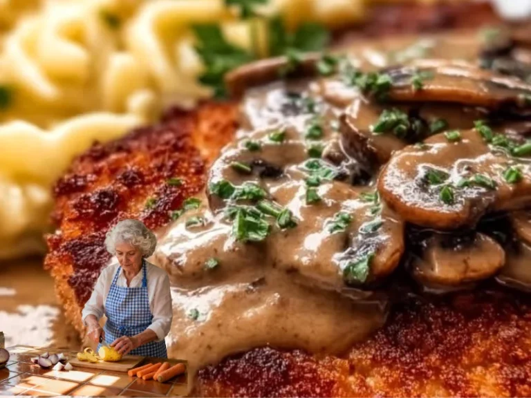 Delikates Jägerschnitzel mit Pilzsauce auf einem Teller serviert