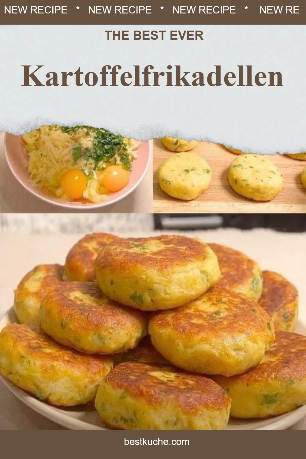 Leckere Kartoffelfrikadellen auf einem Teller serviert