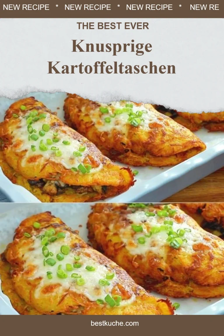 Knusprige Kartoffeltaschen frisch gebacken auf einem Teller