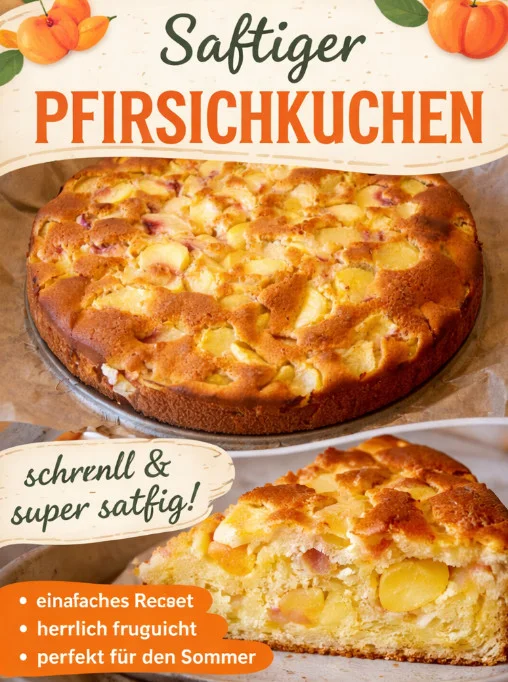 Nusskuchen mit Plattpfirsichen