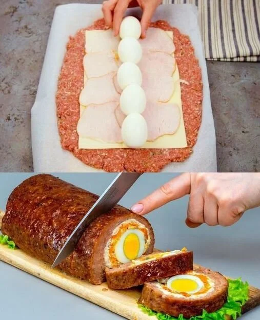 Omas Hackbraten auf einem Teller serviert, garniert mit Kräutern