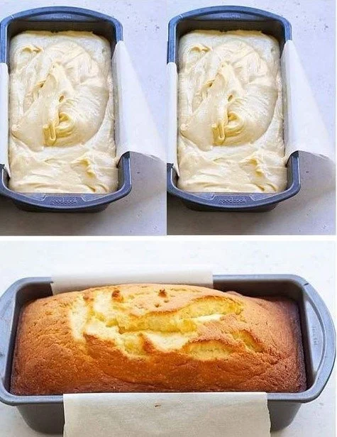 Quark Rührkuchen mit Mandarinen auf einem dekorierten Tisch