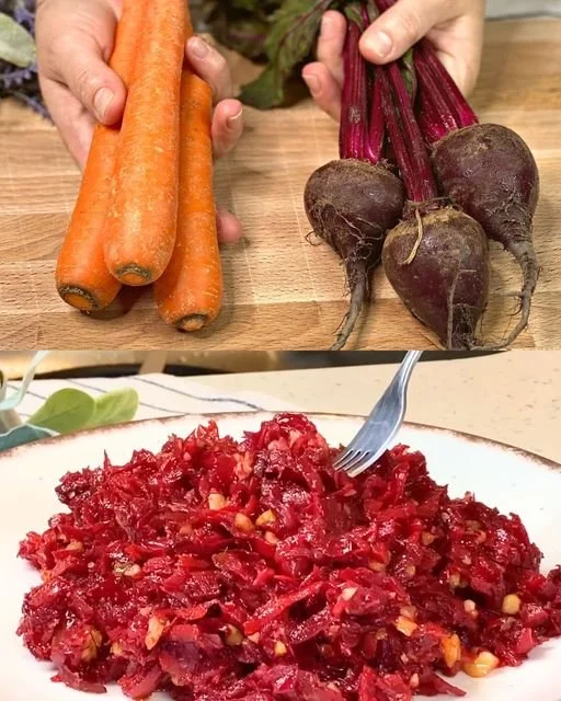 Leckerer Rote Bete Salat mit frischen Zutaten und Dressing