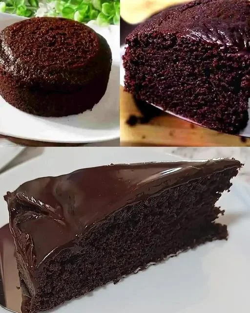 Saftiger Schokokuchen mit Schokoladenglasur und frischen Beeren