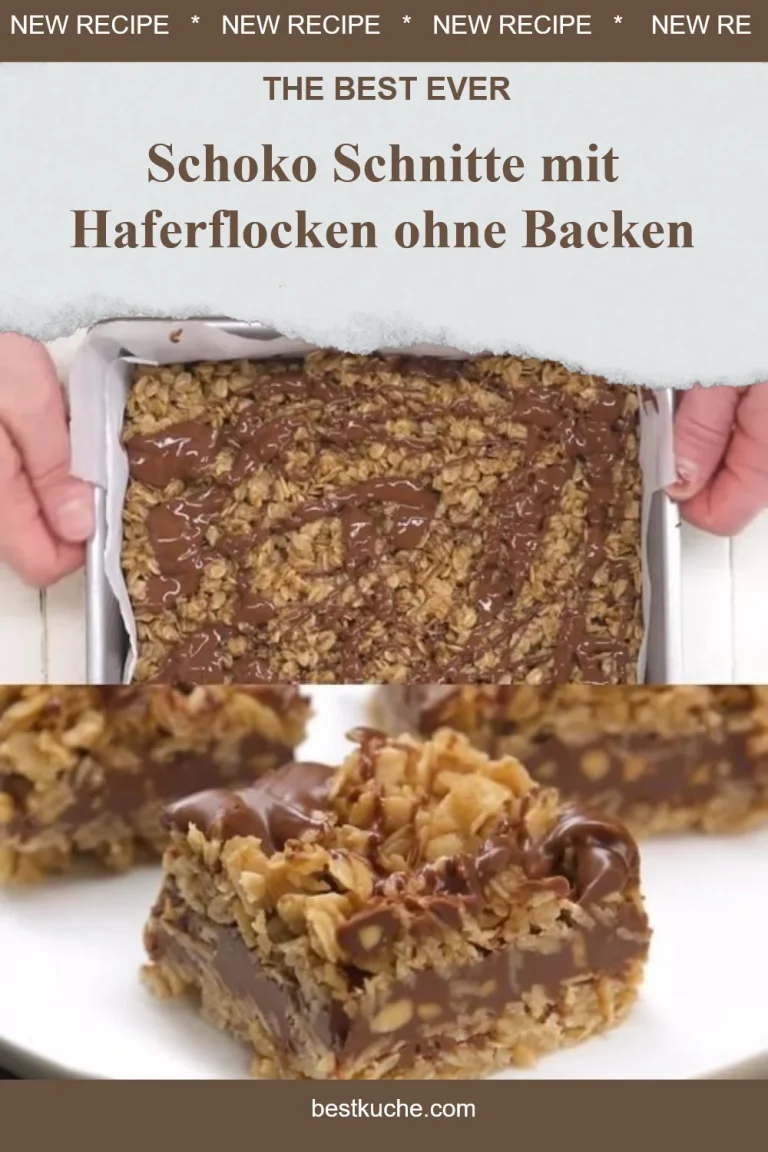 Schoko Schnitte mit Haferflocken, ein einfaches Rezept ohne Backen