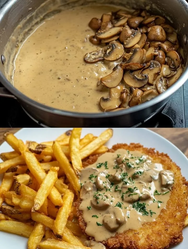 Schwarzwälder Jägersauce über saftigem Fleisch serviert.