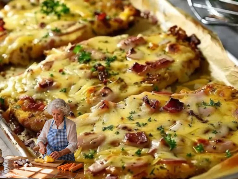 Überbackene Partyschnitzel frisch aus dem Ofen serviert