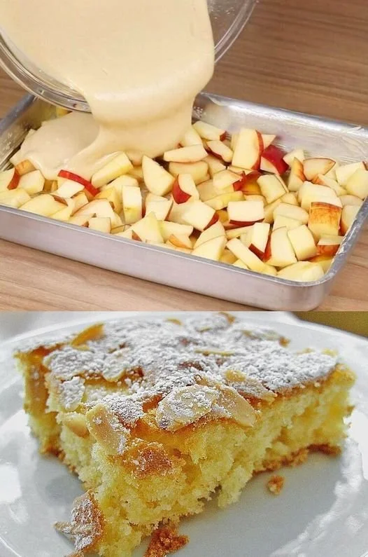Ultrasaftiger Apfelkuchen mit frischen Äpfeln und einem goldbraunen Teig