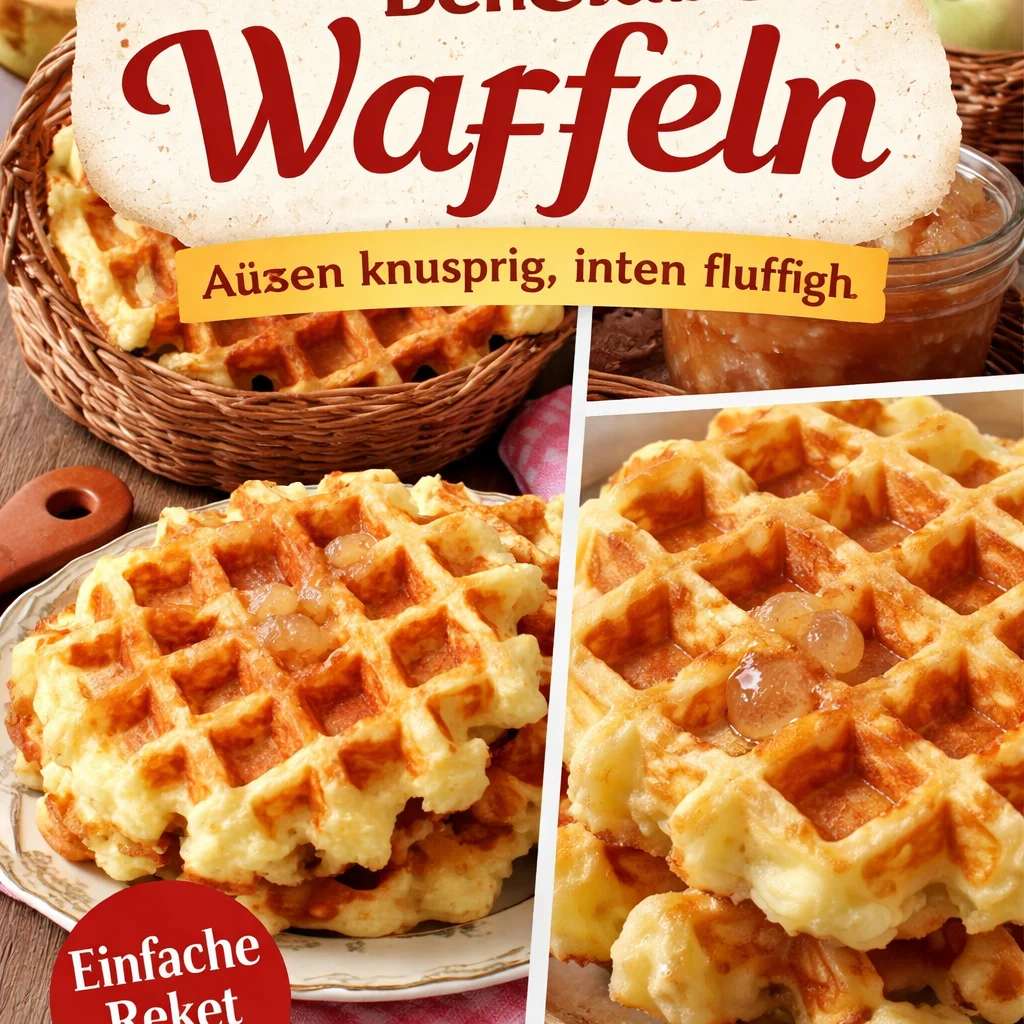 Leckere Waffeln mit frischen Früchten und Sahne serviert
