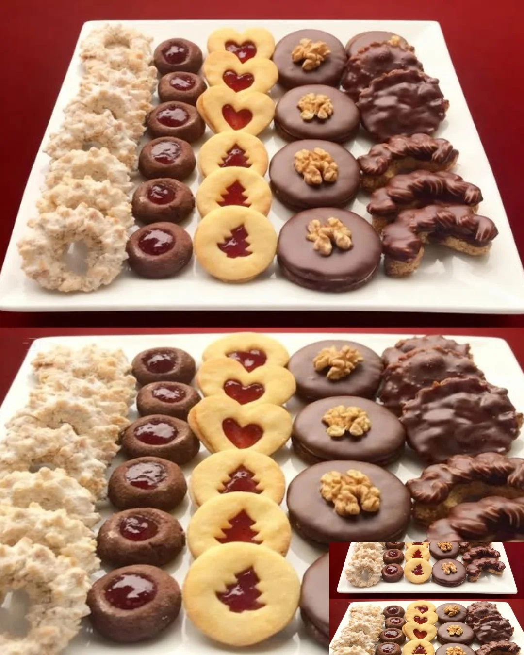 12 verschiedene Plätzchen-Variationen auf einem Plätzchenteller