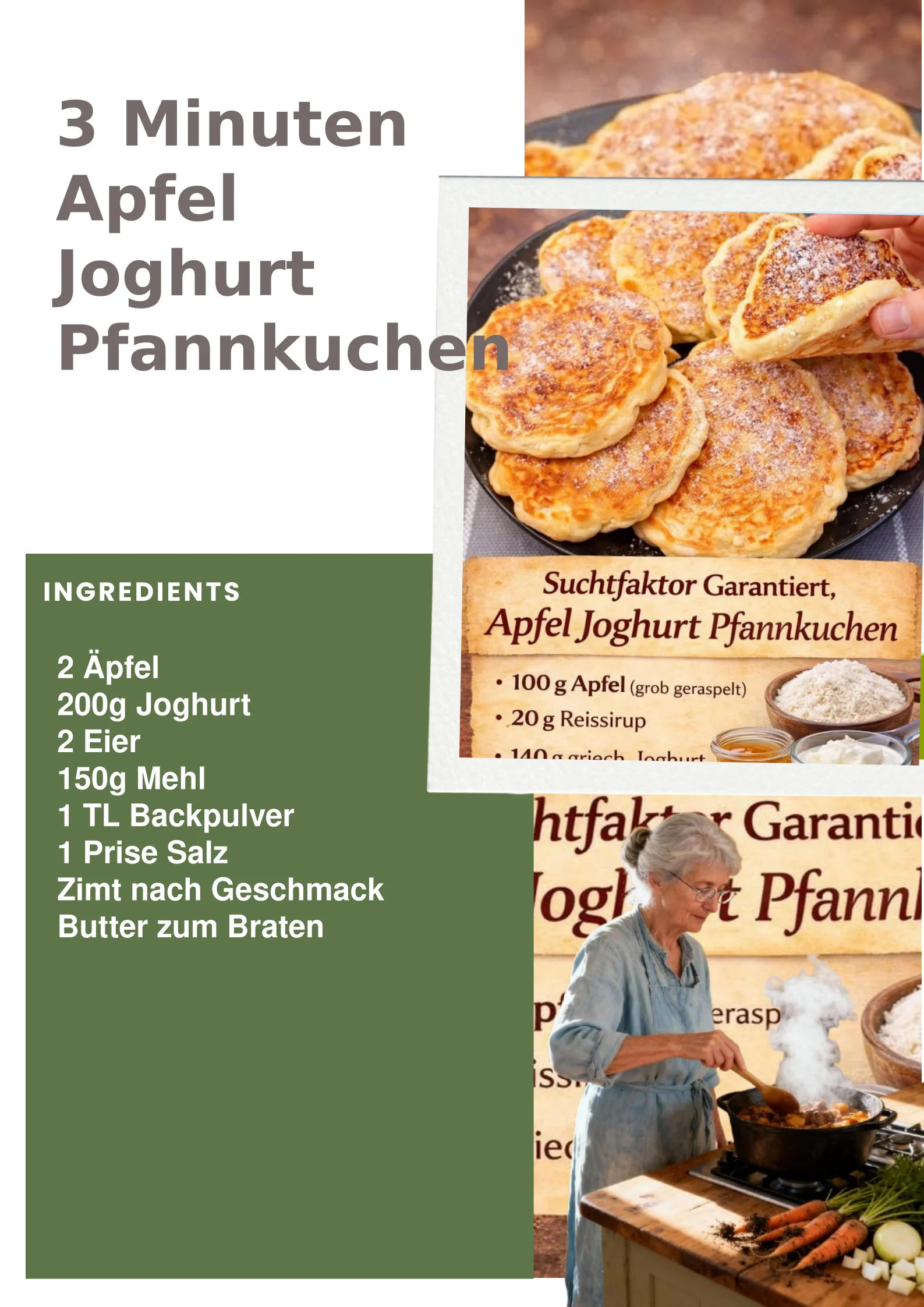 3 Minuten Apfel Joghurt Pfannkuchen