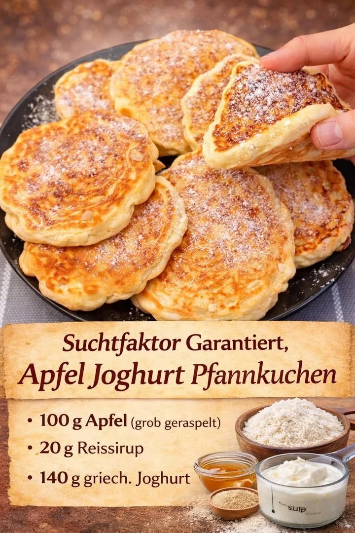 3 Minuten Apfel Joghurt Pfannkuchen