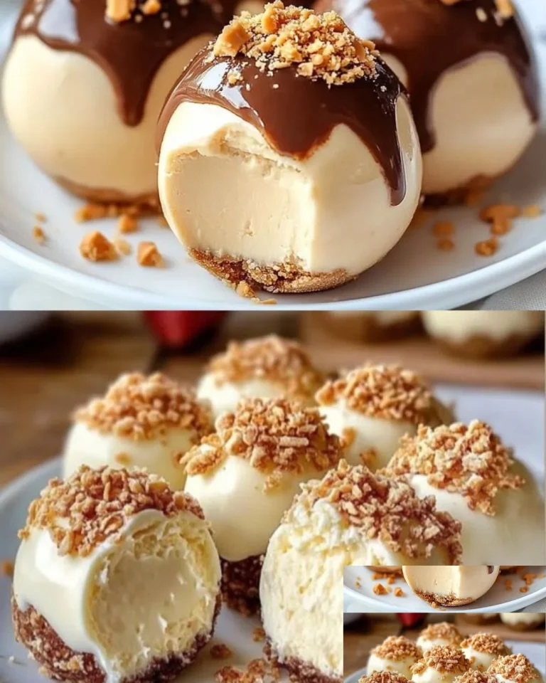 Leckere 5-Minuten Käsekuchen-Kugeln auf einem Teller