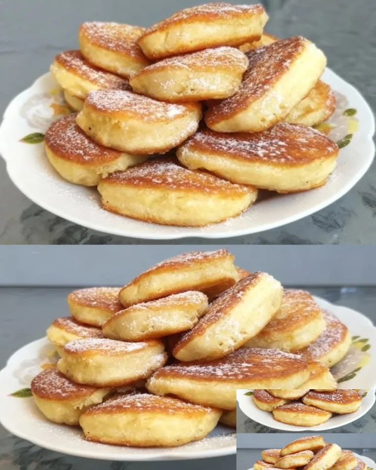 Leckere 5-Minuten-Quark-Pfannkuchen auf einem Teller serviert