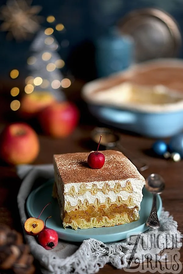 Apfel-Schmandcreme-Waffel-Leckerei