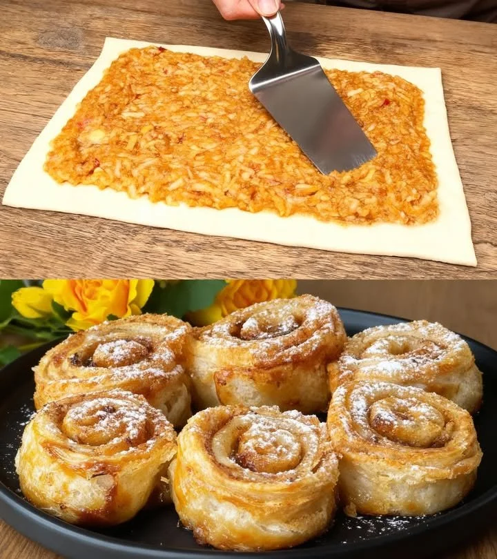 Leckerer Apfelstrudel mit frischen Äpfeln und Zimt auf einem Teller