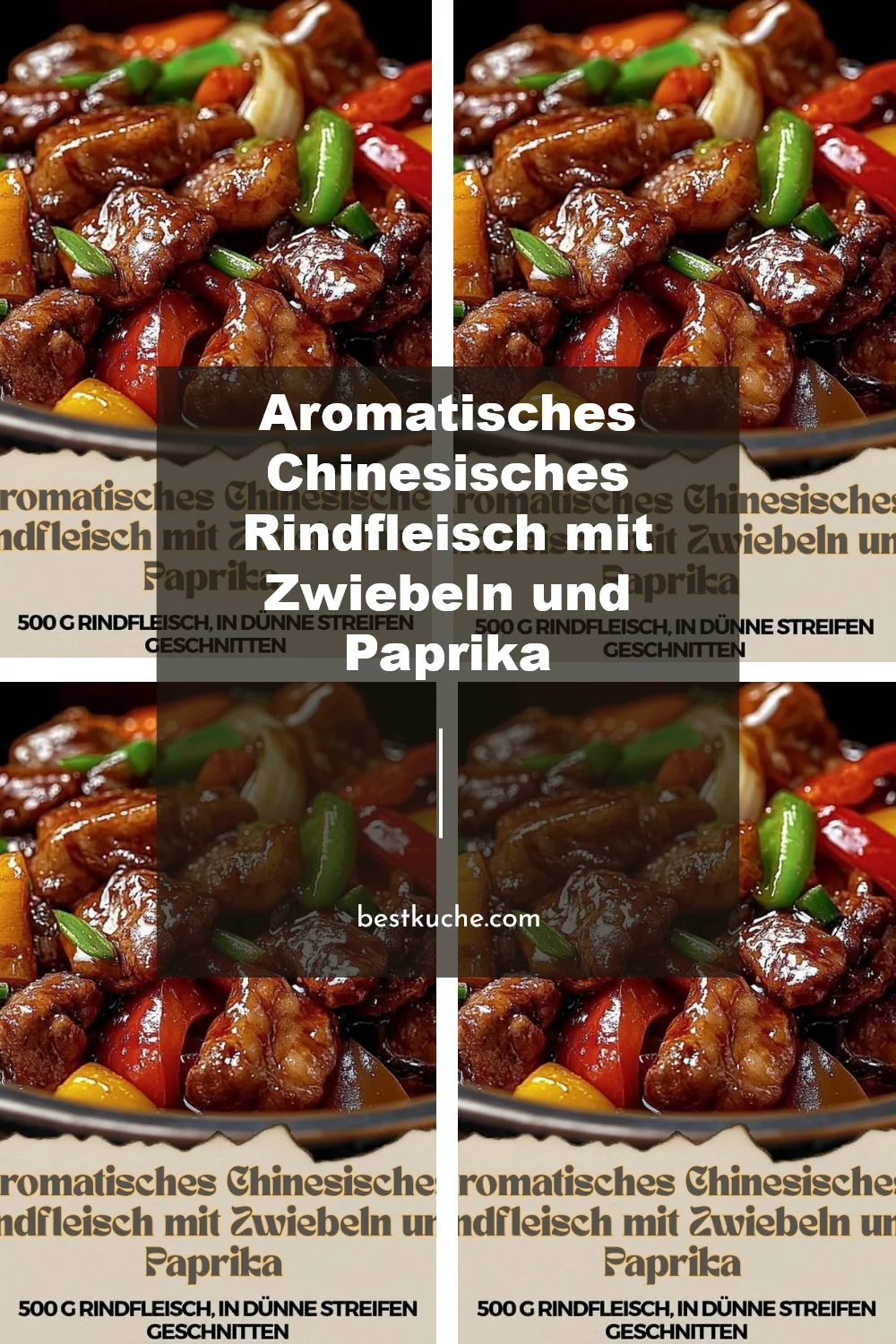 Aromatisches Chinesisches Rindfleisch mit Zwiebeln und Paprika